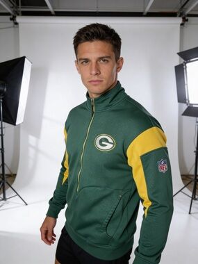 NFL Green & Yellow Green Bay Packers Half-Zip Track Jacket